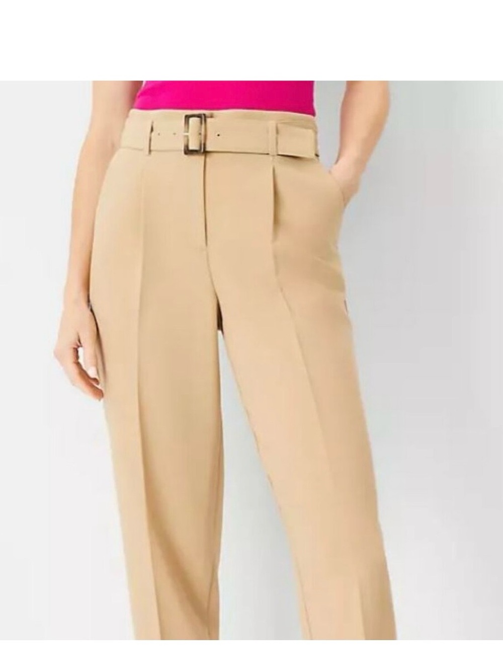Ann Taylor Curvy Fit Belted Tapered Pants